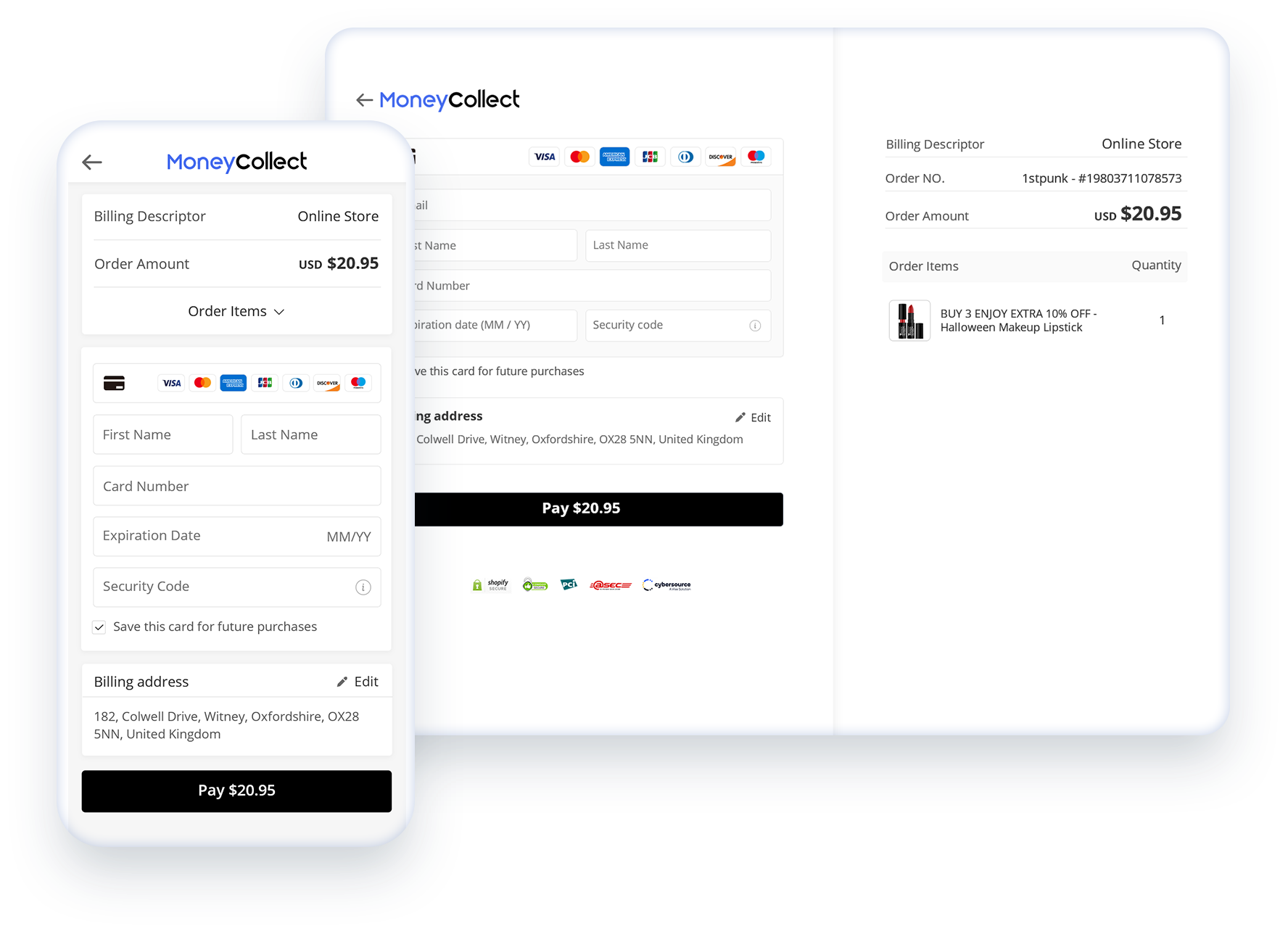 MoneyCollect dashboard